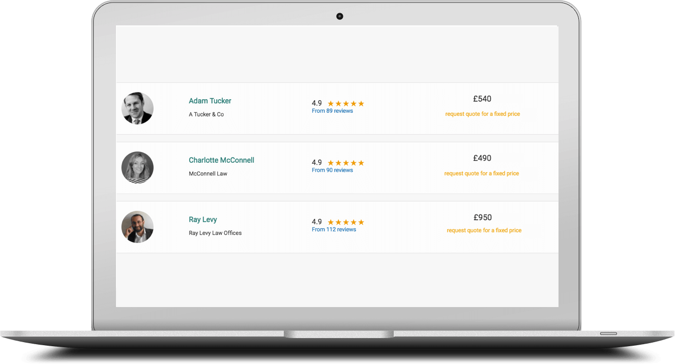 Shows a selected list of lawyers for the clients